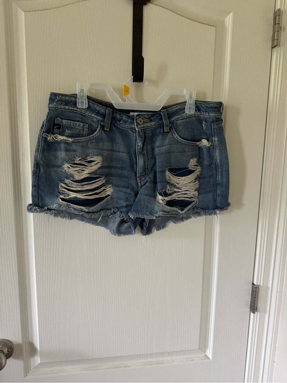 KanCan Ripped Light Blue Denim Shorts